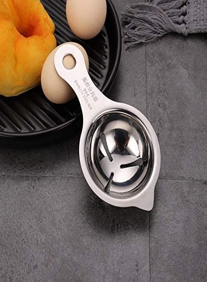 Eletree Egg Separator Set | Stainless Steel Yolk White Divider | Kitchen Strainer Spoon | Baking Filter Tool | Easy to Use Cooking Aid | 1 Pc Baking Tool Set | Durable | - Image 1